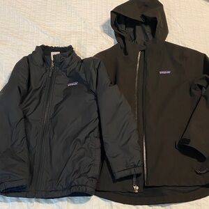 Patagonia Kids 4-in-1 Everyday Jacket Girls Size Small 7-8 Black Reversible Snow